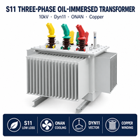 Transformateur immergé dans l'huile Wanbo-460 S11 630 kVA 10 kV Dyn11 à faible perte, bobinage en cuivre, refroidissement à ailettes corruguées ONAN