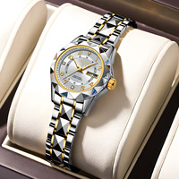 Reloj de Pulsera de Acero Genuino de Moda con Doble Calendario, Incrustaciones de Diamantes, Resistente al Agua, Luminoso, con Esfera Grande, para Venta Transfronteriza