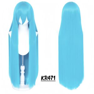 Pelucas de Cosplay Largas y Lisas Sintéticas de 100 cm, Más Vendidas, con Flequillo, Resistentes al Calor, Color Rosa, Rubio, Rojo, Morado, para Mujer - Product Image 5