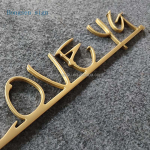 Insegne Pubblicitarie Personalizzate HONGSEN, Lettere in Ottone Incise CNC, Colore Ottone <span class=keywords><strong>per</strong></span> Ufficio, Casa, Centro Commerciale e Uso <span class=keywords><strong>Esterno</strong></span> - Product Image 4