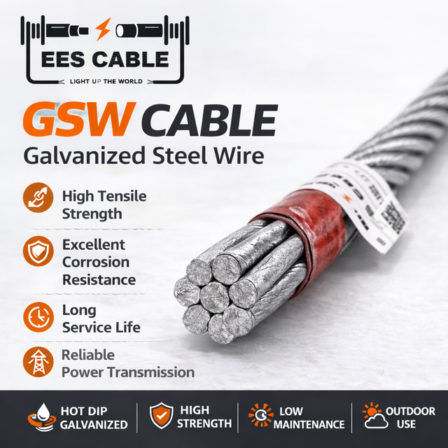HS GSW High Carbon Galvanized Steel Wire Stranded Guy Stay for Overhead Power Transmission High Tensile/Extra High Tensile