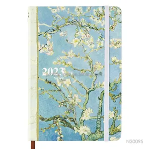 2002-2023 Van Gogh Sunflower A5 Digital UV Printing Buku Harian Perencana Logo Cetak Disesuaikan PU Kulit Notebook