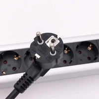 PDU 1U 19 pouces 8 ports type EU/français à montage en rack, unité de distribution d'alimentation en aluminium/plastique