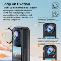 Installation facile Protection de lentille en verre trempé 10H pour Insta360 X5