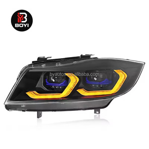 Conjunto de Faros Delanteros E90 para BMW Serie <span class=keywords><strong>3</strong></span> 320i 325i 2005-2012, Actualización con Lente de Proyector Láser DRL, Señal de Giro Dinámica con Lámpara LED - Product Image 2