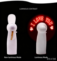 Ventilateur LED portable à messages, affichage de texte programmable, clignotant, alimenté par batterie, logo personnalisé, cadeau promotionnel