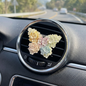 Cute Butterfly <b>Car</b> Air Freshener Vent <b>Clip</b> Plastic Floral Decorative Fragrance Lily Valley Long-lasting Fresh No Electricity - Product Image 1