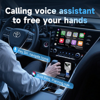 Adaptador Inalámbrico CarPlay y Android Auto, Conexión USB Bluetooth para iPhone, Conversor Universal Portátil