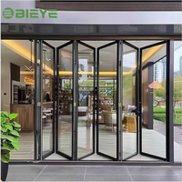 Puerta Plegable de Aleación de Aluminio con Diseño Antipinzamiento Retráctil, Estilo Posmoderno, Buen Sellado, Puertas para Cocina