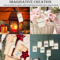 Étiquettes rectangulaires en bois vierges, fournitures de bricolage, trous pré-percés, panneaux en bois naturel 6,5-9 cm, décorations de Noël Qiyue, cadeaux