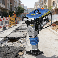 Pilonneuse vibrante à essence OEM 6,5 CV pour la construction de routes en asphalte et gravier, avec certification CE