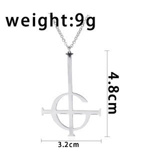 Collana con Ciondolo Ghoul <span class=keywords><strong>Senza</strong></span> <span class=keywords><strong>Nome</strong></span> in Acciaio Inossidabile per Uomo e Donna, Gioielli con Patch Ghost Band Grucifix Papa Emeritus - Product Image 6