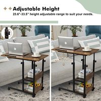 Nouveauté, table d'appoint en bois et métal en forme de C réglable en hauteur au design moderne avec bureau inclinable pour le salon du canapé