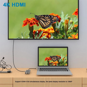 Adaptador <span class=keywords><strong>USB</strong></span> <span class=keywords><strong>C</strong></span> Hub con 4K HDTV VGA Ethernet RJ45 Cargador inalámbrico 100W PD SD/TF Estación de acoplamiento para <span class=keywords><strong>MacBook</strong></span> <span class=keywords><strong>Pro</strong></span> Huawei Lenovo - Product Image 4