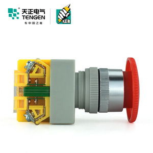 Botón de Parada de Emergencia Tengen de 22 mm con Bloqueo Automático, Cabeza de Hongo, Protección IP40 - Product Image 3