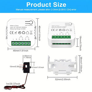 Tuya wifi thông minh năng lượng mét hai chiều hai chiều 1/2 kênh với hiện tại Cảm biến kẹp cuộc sống thông minh màn hình điện - Product Image 2