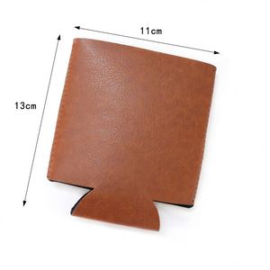 Custom Promotion Printing Laser Drink <b>Can</b> Cooler Insulated Beer Coolers Neoprene PU Leather Sleeve Stubby Holder - Product Image 2