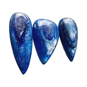 Batu permata Kyanite alami grosir Cabochons kualitas buram tersedia dalam ukuran besar dipotong pada pesanan khusus semua jenis Nat lainnya