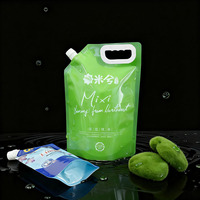 Pochette à bec verseur personnalisée pour jus de fruits - Sac d'emballage réutilisable pour boissons avec poignée pour la maison, les pique-niques en extérieur et l'usage quotidien