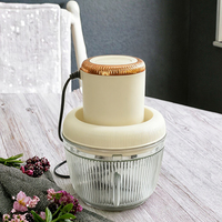 Mini hachoir à viande électrique 300W, portable, pour usage domestique, camping-car, acier inoxydable, lame en forme de S à quatre feuilles, moteur en cuivre, verre