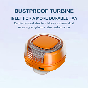 1000mAh Rechargeable 360 °   Ventilateur portable rotatif à clipser, mains libres, mini-ventilateur Typhoon, à suspendre, moteur sans balais, pour usage domestique, avec ceinture - Product Image 4
