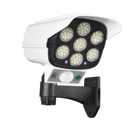 Vente flash : Lampe solaire murale extérieure sans fil en forme de caméra 77SMD, télécommande, étanche, détecteur de mouvement, pour patio, jardin, cour
