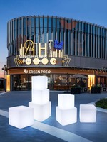 Cubi Luminosi LED Personalizzati con Logo Stampato, IP65, per Esterni, Espositori Visivi per Centri Commerciali