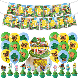 Artículos para Fiesta de Cumpleaños de <span class=keywords><strong>Animal</strong></span> <span class=keywords><strong>Crossing</strong></span>, Regalos de Dibujos Animados para Niños, Decoración para Fiesta Temática del Videojuego <span class=keywords><strong>Horizon</strong></span>, Incluye Globo Impreso - Product Image 1