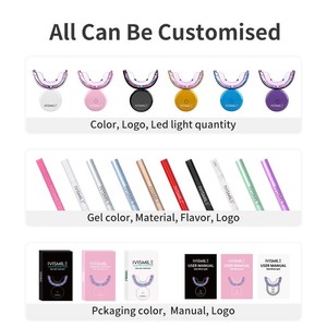 <span class=keywords><strong>IVISMILE</strong></span> Kits de blanchiment dentaire LED à domicile sans sensibilité, kits de blanchiment dentaire laser personnalisés en gros - Product Image 2