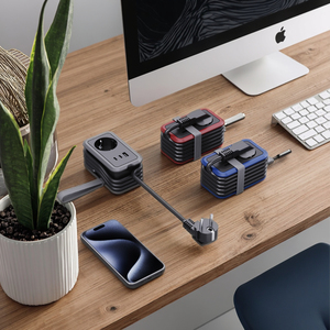 ปลั๊กพ่วงแบบพกพา GS/KC รุ่นใหม่ 1 ช่องเสียบมาตรฐาน EU รองรับ PD20W พร้อมพอร์ต USB 1 ช่อง และพอร์ต Type-C 2 ช่อง รองรับกระแสไฟ 16A - Product Image 1