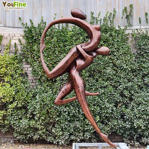 YOUFINE Décoration de jardin extérieure grandeur nature personnalisée abstraite danse Couple Statue <span class=keywords><strong>Sculpture</strong></span> en Bronze des amoureux - Product Image 2
