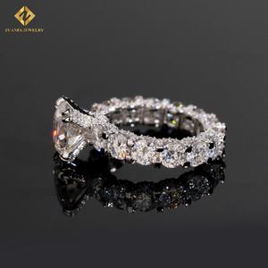 เครื่องประดับสุดหรูพร้อมแหวนเพชรโมอิสซาไนต์ทรงกลม925แหวนหมั้นเพชรโมอิสซาไนต์เงินแท้สำหรับผู้หญิงผ่านการทดสอบเพชรที่ผ่านมา - Product Image 5