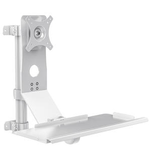 工業用折りたたみ式モニタースタンドキーボードマウスボックスハンガー付きシルバーアルミ合金キーボードブラケット - Product Image 1