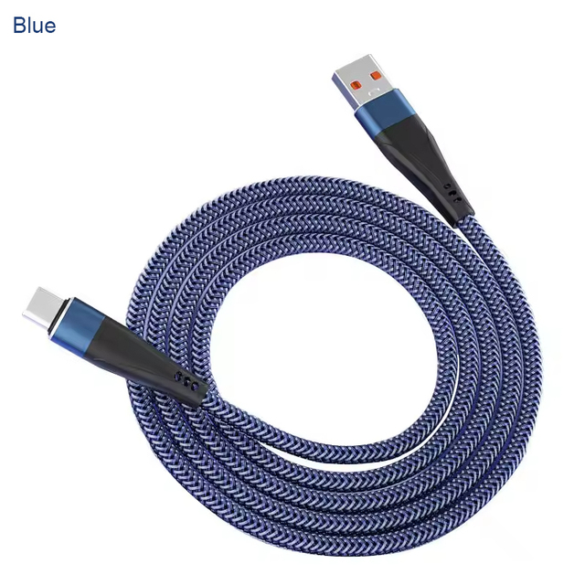 Manufacturer 1.2m 1.8m USB C Cable 3A 6A Fast Charging Fishing Net Braided Yarn USB C Charging Cable for Phones