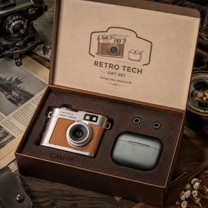 Custom Logo <b>Camera</b> With Leather Body Silver Hot Stamping Laser Engraved Color <b>Printing</b> Personalized Gift Set - Product Image 6