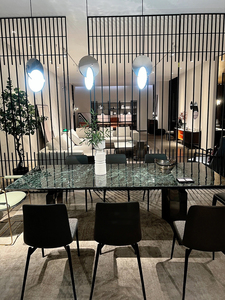 Table à manger rectangulaire en bambou <span class=keywords><strong>Flora</strong></span>, style minimaliste de luxe italien, villa haut de gamme, personnalisable, maison simple - Product Image 3