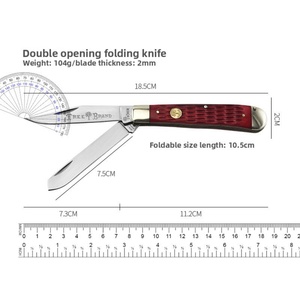 Cuchillo de injerto de doble hoja personalizable, grado OEM, cuchillo de bolsillo DIY, hoja de acero inoxidable afilada como una navaja, mango de acero, 18.5cm de largo total - Product Image 6