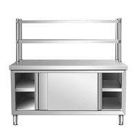 Plan de travail en acier inoxydable 304 sur mesure, avec pieds renforcés, table de travail en acier inoxydable pour boucherie