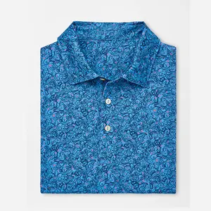 Oem Ontwerp Custom 88% Polyester 12% Spandex Nieuwe Ontwerp Sublimatie Patronen Mannen Sneldrogende Golf Polo Shirt Met Logo