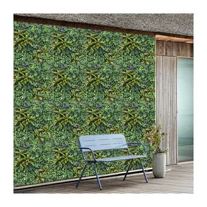 P192 Home Decoration Plastic Synthetic Leaves Privacy Screen Panels Backdrop Artificial Vertical Green Wall