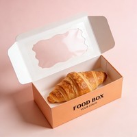Boîtes en papier pour biscuits de restauration rapide à prix d'usine, boîtes d'emballage pour sandwichs et pains de petit-déjeuner avec fenêtre, boîtes alimentaires pour boulangerie