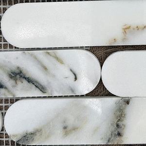 Carreaux de sol muraux ovales pour villa et piscine, en pierre de galets, mosaïque carrée, style parquet, design espagnol - Product Image 6