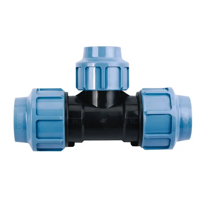 DN20-110 hdpe pipe compression fittings pp compression fitting elbow hdpe pipe fittings reducing tee type G for water supply