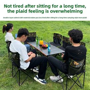 95% extérieur Portable décrochage pliant <span class=keywords><strong>longue</strong></span> Table <span class=keywords><strong>chaise</strong></span> de jardin ensemble <span class=keywords><strong>Camping</strong></span> pique-nique parc voiture fait Oxford aluminium moderne en gros - Product Image 3
