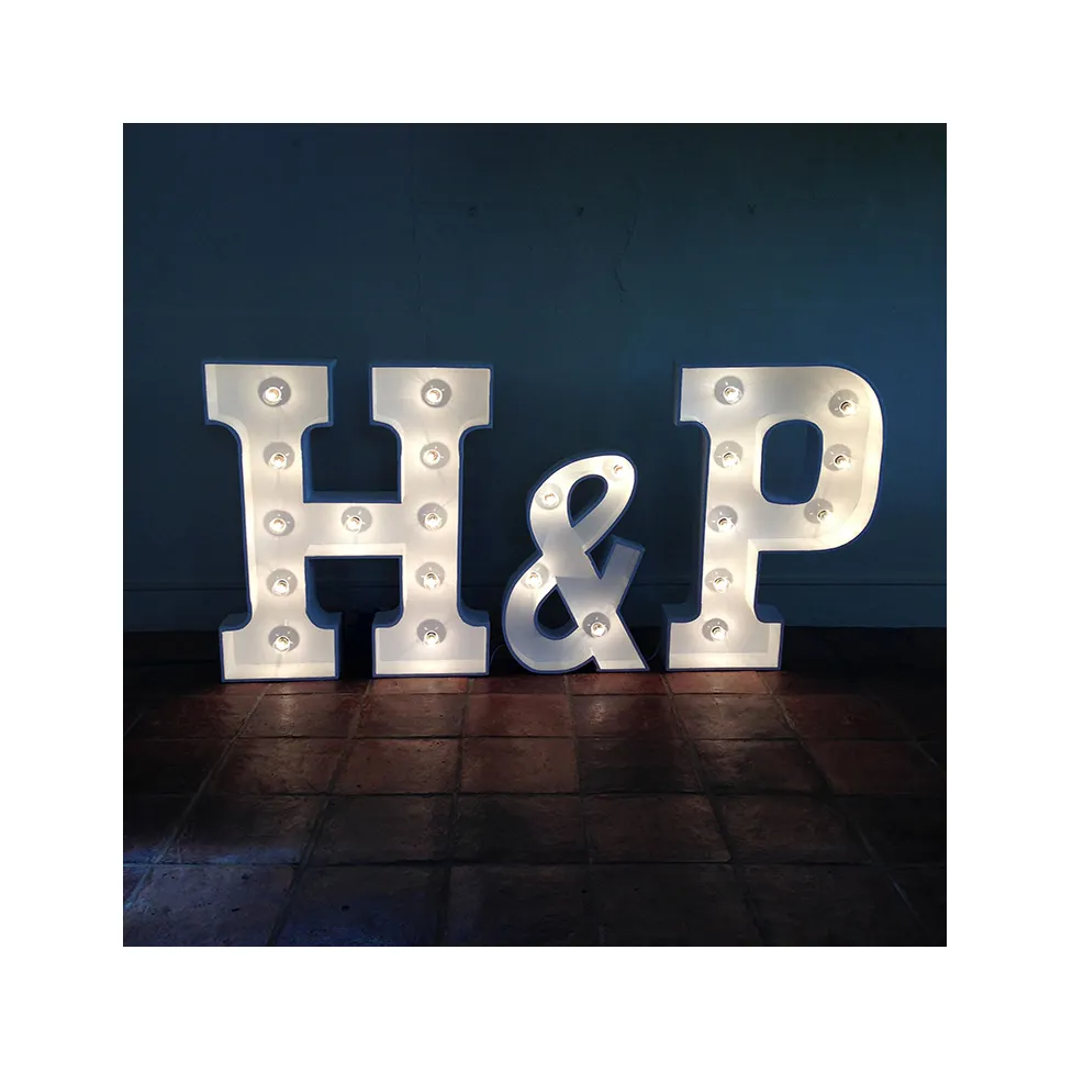 Customized Acrylic 3d Led Light Letters Light Up Sign 4ft Giant Vintage Marquee Letters