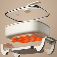 Prix usine marmite électrique tout-en-un antiadhésif Barbecue cuisinière quadrangulaire ménage poêle électrique