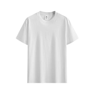 เสื้อยืดสีขาวสำหรับผู้ชายเสื้อยืดสีพื้นแขนสั้นผ้าคอตตอน GSM 220สไตล์จีนสำหรับฤดูร้อน - Product Image 1