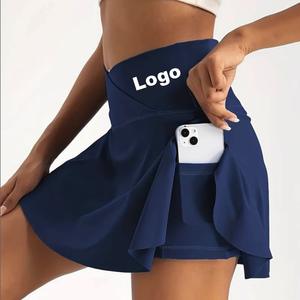 Benutzer definierte Logo-Druck Tennis Golf Minirock Atmungsaktive Zwei-in-Eins-Shorts Seiten tasche Sport Gym Fitness Workout Active wear Kleidung - Product Image 1