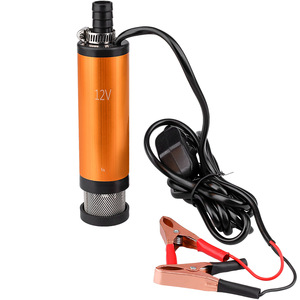 Pompe à huile électrique 12V, pompe à diesel submersible 38mm, orange, en acier inoxydable, pour extraction d'huile et transfert d'eau - Product Image 1