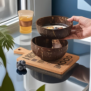 Tazón de madera de alta calidad de 11 oz para ensalada/smoothie, tazón decorativo de madera antigua, juego de tazones de <span class=keywords><strong>coco</strong></span> de madera natural hechos a mano. - Product Image 4
